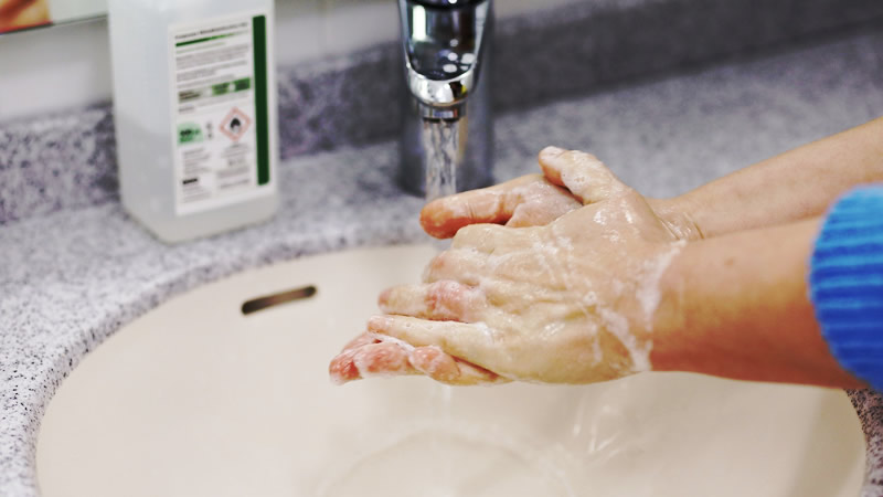 mensaje Centelleo Cuarto Higiene de las manos para prevenir el COVID-19
